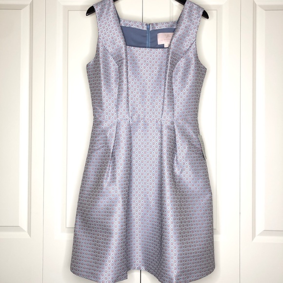 NWOT Gal Meets Glam Cosette Jacquard blue dress 10 - Picture 4 of 11